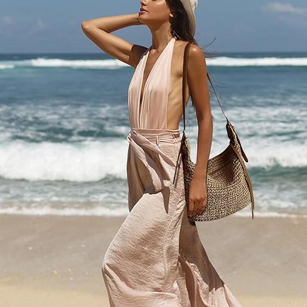 halmväska strandväskor för kvinnor, sommar halm crossbody väska strandväska med dragkedja handgjord vävd axelväska med tofsar halmhandväskor beige