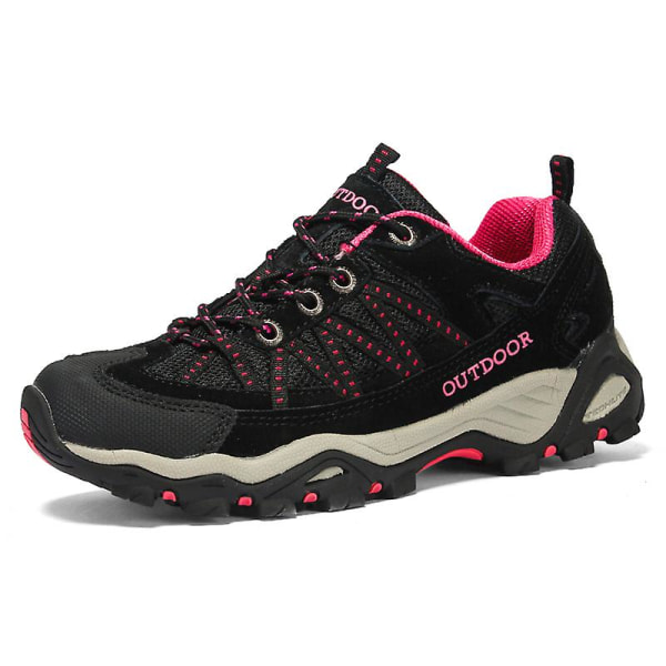 Dam vandringsskor låga sneakers för utomhus spårning vandring promenader 3D6136 BlackRed EU 40