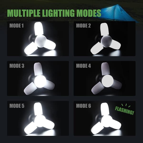 Solarlampe, Ultrastærkt LED-campinglys, 2 Justerbare Belysningstilstande, 5 Opladningsmetoder, Med Håndsving Dynamo, Lang Levetid til Camping