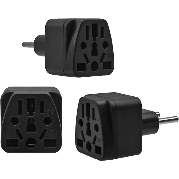 3 kpl Maailma EU-adapteriin, USA:lle, Iso-Britannialle, Australialle/Kiinalle, Italialle, Sveitsille Tyypin Pistokkeille