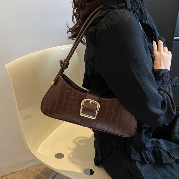 Messenger Bag - Konstläder Axelväskor, Fashion Casual Pendlar Handväskor brown