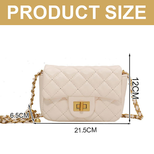 Pieni naisten käsilaukku, retro klassinen olkalaukku clutch-laukku white