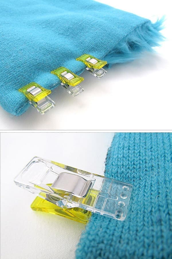 Pakke med 60 stk. clips 3,3*1,8*1,5 cm plastik til binding af syhåndværk