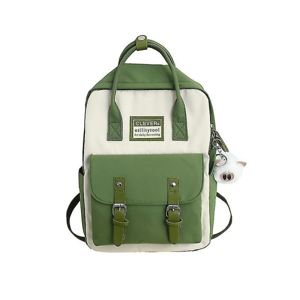Söpö Kawaii -reppu koululaukuksi naisille ja tytöille, kevyt ja monikäyttöinen Light Green