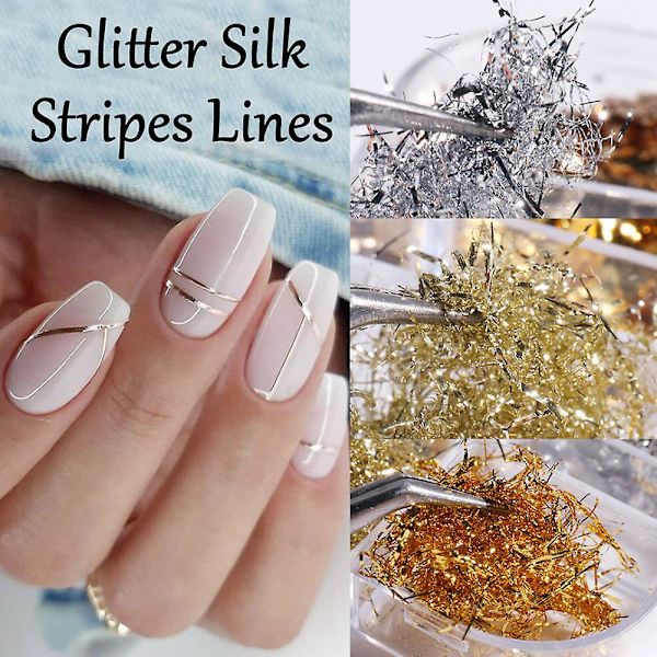 6 lådor nagelglitter och nagelpulver, nagelkonst glitter blandad glänsande för nageldekoration DIY style4