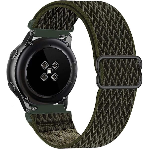 Nylon Sport Rem, Cargo Khaki, 22mm, Rem Kompatibel Med Samsung Galaxy Watch Active 2(40mm/44mm)/watch 3 41mm/watch 42mm/gear S2 Classic