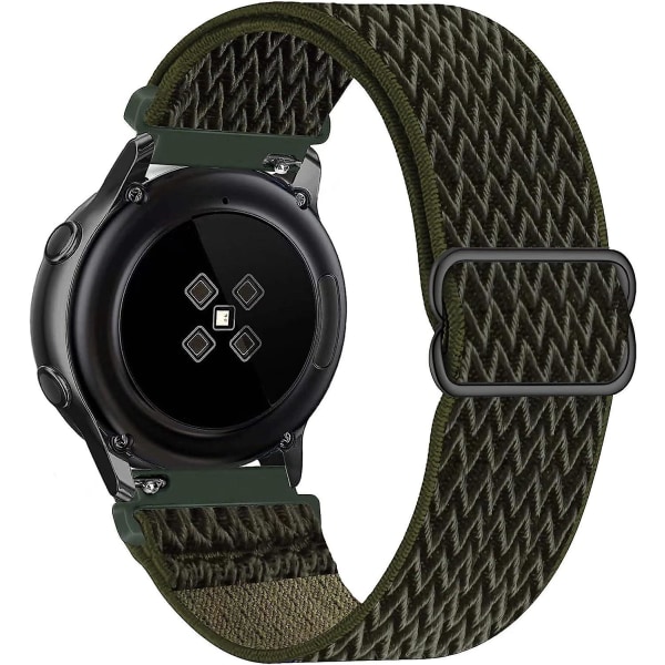 Nylon sportrem, Cargo Khaki, 20mm, Rem kompatibel med Samsung Galaxy Watch Active 2(40mm/44mm)/ watch 3 41mm/ watch 42mm/gear S2 Classic