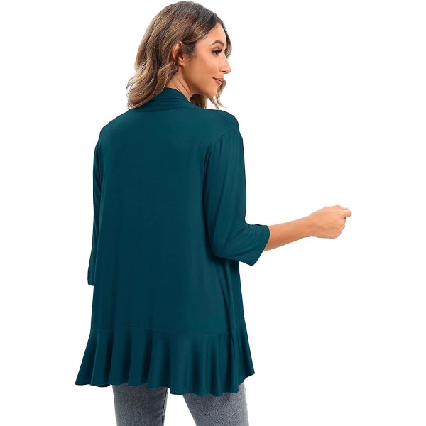 2023 Ny Dammode Temperament Rock Solid Färg Casual Cardigan Sju Punkter Topp green 2XL