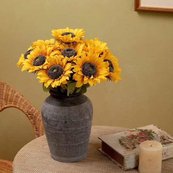 Kunstig solsikkebukett, falske villblomster bryllup vårdekorasjon, brudebukett, DIY hagehåndverk kunstdekorasjon style1