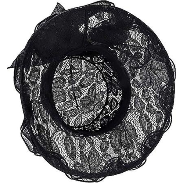 Sztxj Dam Bröllop Hatt Elegant Spets Solhatt Strand Resa Sommar Solskydd Mössa Visir Utomhus Fascinator För Fest Bal Semester