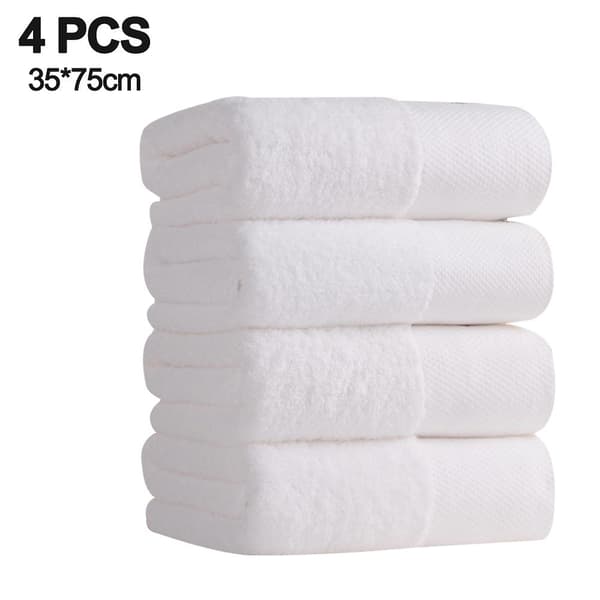 Bomuld | Hotel & Spa Kvalitet 100% Bomuld Premium Håndklæder | Bløde & Absorberende (4 stk., Hvid)