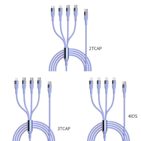 USB C Multi Ladekabel med USB C/Micro USB-kontakter USB C til Multi Ladekabel for Telefon 4 apples