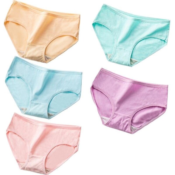 5 stk. bomulls truser pustende dameundertøy ensfargede truser dame underbukser 1 Xxl