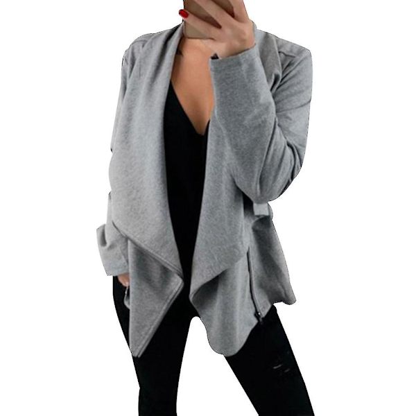 Naisten vino vetoketjullinen neulepusero pitkähihainen rento toppi uusi naisten neule 2XL A