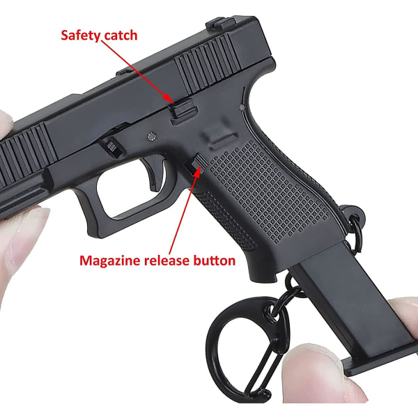 Mini Gun Nyckelring Tillbehör, Pistolformad Nyckelring
