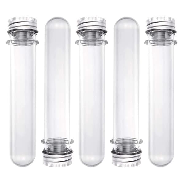 40 ml Plast Provrör Med Lock - 5 st Klar Återanvändbara Rör (40 ml)