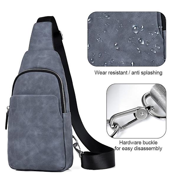 Herr Slung Bröstväska - Mode Casual Axel Bröstväska - PU Läder Herrväska blue