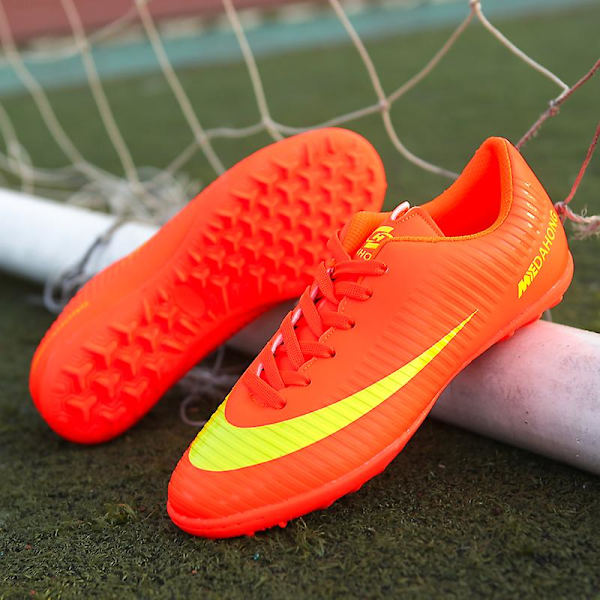 Fotballsko for menn, høye ankler, fotballsko for voksne, gress trening sportssko sneakers 3Ba888 Orange 44