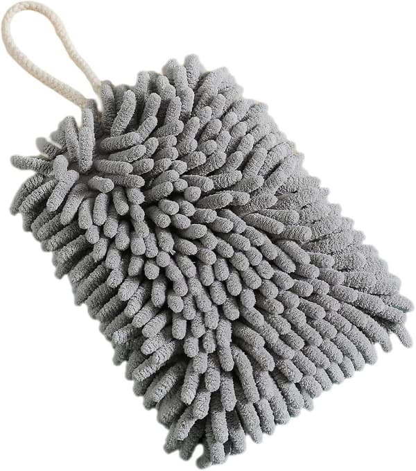 Håndklæder til badeværelset | Chenille Microfiber Håndklæder til badeværelset, bløde og fluffy Chenille håndklæder med strop, hurtigtørrende håndklæde til badeværelse og køkken