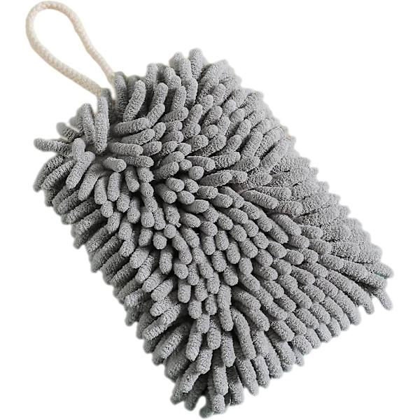 Kylpyhuoneen käsipyyhkeet | Chenille-mikrokuituiset kylpyhuoneen käsipyyhkeet, pehmeät ja pörröiset chenille-käsipyyhkeet nauhalla, nopeasti kuivuva pyyhe kylpyhuoneeseen ja keittiöön