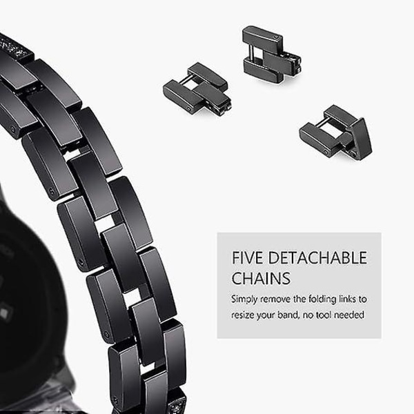 Kompatibel för Samsung Galaxy Watch 4-rem 40 mm 44 mm, 20 mm-rem för Galaxy Watch Active 2-rem 40 mm 44 mm, för Garmin Vivoactive 3-rem, svart
