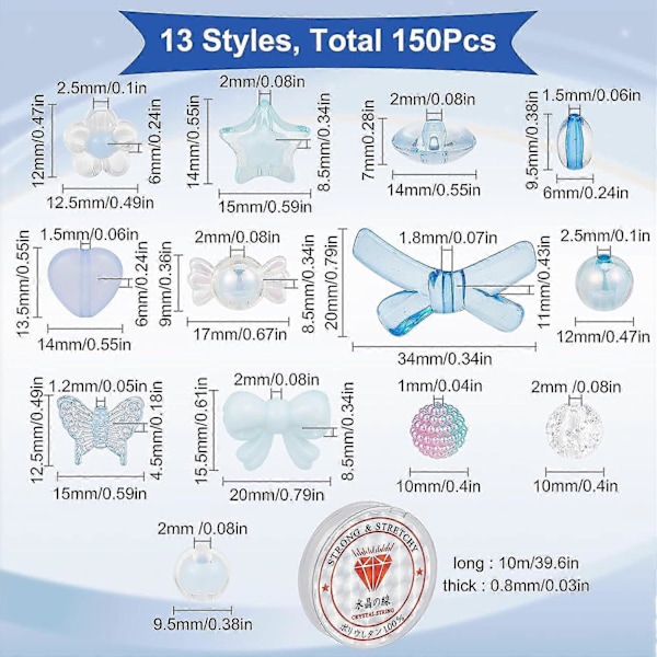 1 Ask 236 st 4 Stilar Rosett Pärlor Imitations Pärlor Estetiska Pärlor Fjäril Hjärta Stjärna Vit Plast Lösa Distans Pärlor för Smyckestillverkning Kvinnor