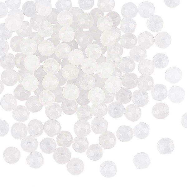 440~450 stk. 4 mm Naturlige Hvide Jade Perler Ædelsten Runde Løse Perler Ufarvede Runde Sten Perler Spacer Perler