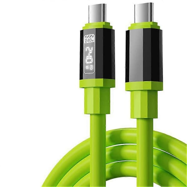 Silikon Digital Display Kabel Type C Til Type C Hurtigladekabler Green
