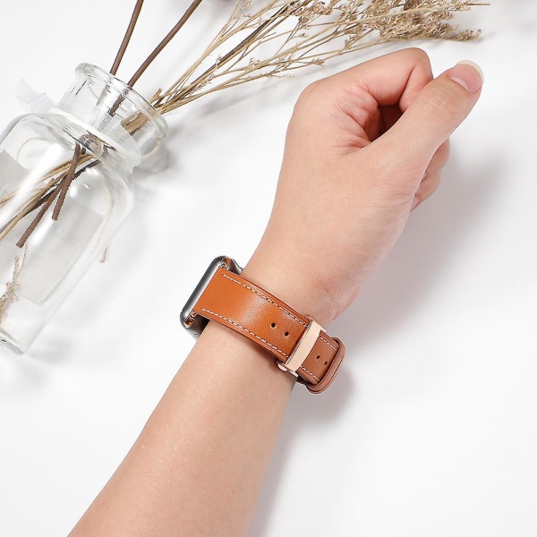 Ægte læder urrem, Cross armbåndsur til mænd/kvinder med hurtig udløsning