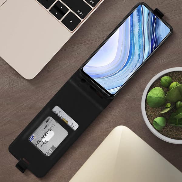 Bagcover Xiaomi Redmi Note 9S/9 Pro/9 Pro Max Vertikal Klap Wallet Sort