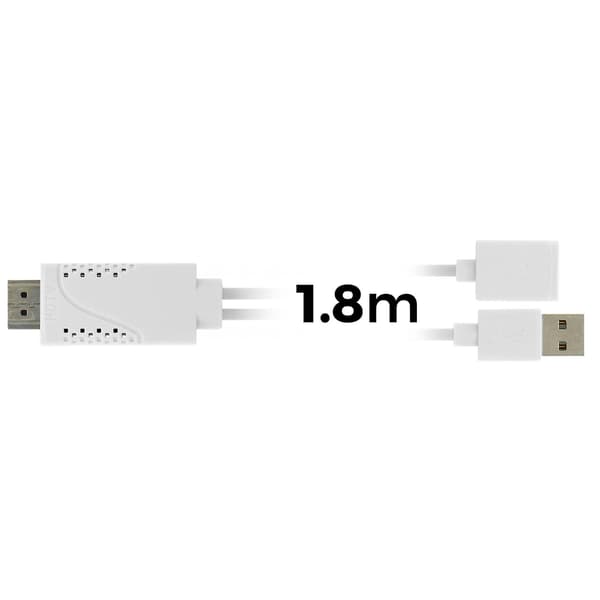 Female USB MHL-kabel til HDMI-han og USB-han Smartphone / Tablet - Hvid