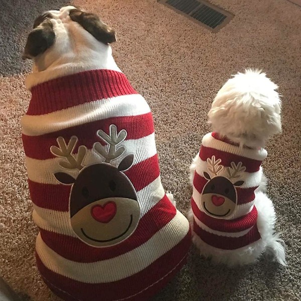 (s)pet Xmas Pullovers - Puppy Sweater Hoodie Stickat Halloween Cartoon Warm Coat Julkläder, Hundkostym, Jultröjor för hundar