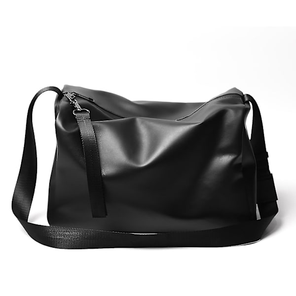 Dam Fitness Gym Väska Dragkedja Stängning Stor Kapacitet Crossbody Väska För Gym Weekend Getaway Black