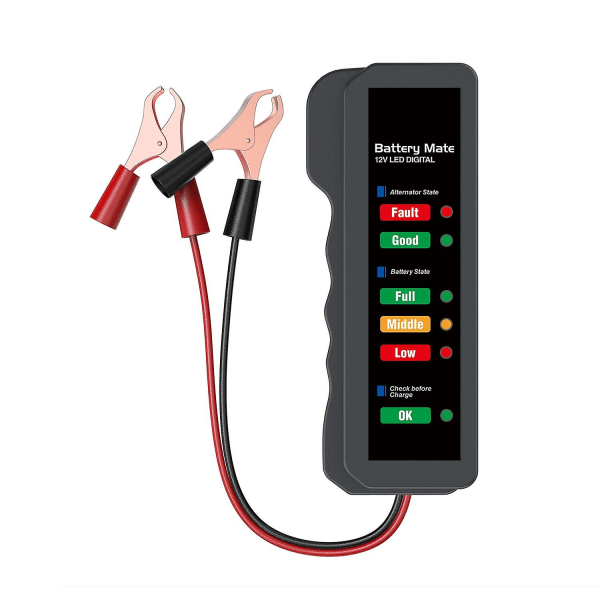 12v Bilbatteritest Auto Digital Analysator Bilgenerator Testverktyg 6 Led Display Motorcykeltillbehör Testare