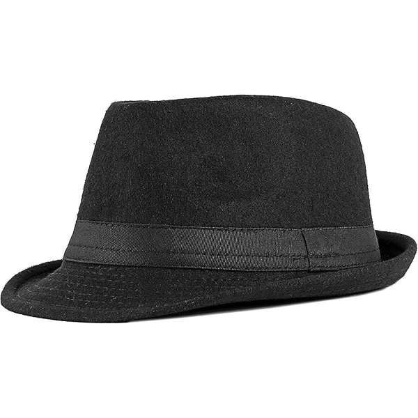 Barn-filt-fedora-trilby-gangster-hatt Småbarnspojkar Panama Derby Manhattan Kubansk hatt Jazz-keps (storlek 6 5/8 för 2-6t)