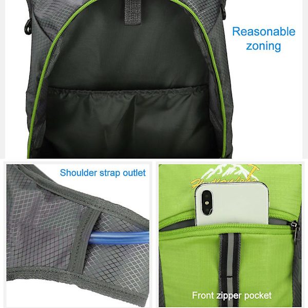 Multifunktionell Sport Ryggsäck, Stor Kapacitet Ryggsäck-Utomhus Cykel Vattenpåse Ryggsäck green style2