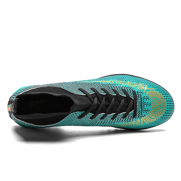Herre Fodboldsko Pigge Fodboldsko Til Unge Ankelstøvler Atletisk Sneaker 2039-1 Cyan EU 37