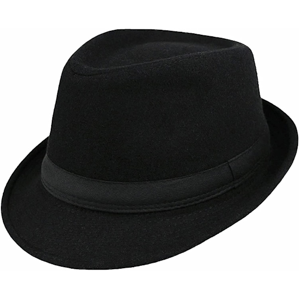 Barn-filt-fedora-trilby-gangster-hatt Småbarnspojkar Panama Derby Manhattan Kubansk hatt Jazz-keps (storlek 6 5/8 för 2-6t)
