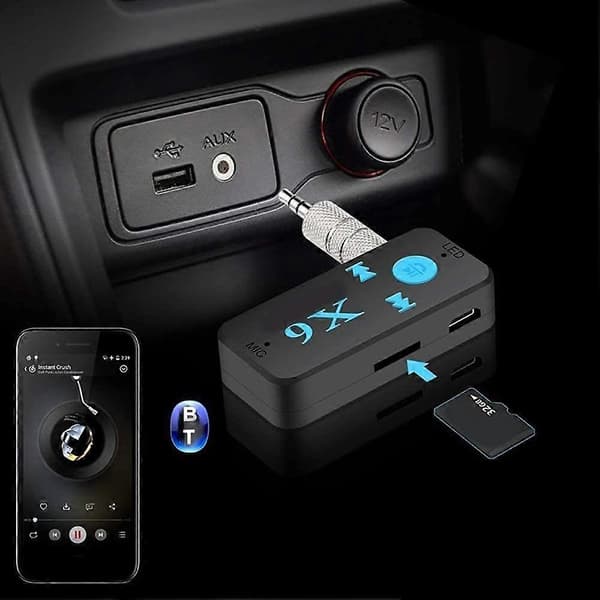Bluetooth 4.0 aux AdapterMini Audio Bilsett Mottaker, Bærbar Trådløs Audio Adapter 3.5mm Aux