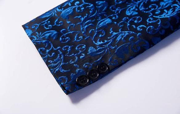Herrblomma Kavajslag Kostym Tryck Middag Smoking Kavaj blue m