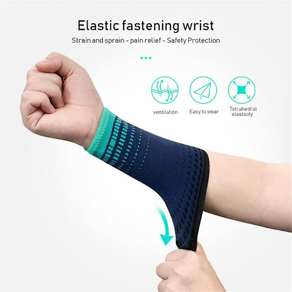 Basketball Sports Armbånd | Beskyttende Armbånd | Svedbånd til Håndled | Nylon Armbånd - Håndledsstøtte 04 Blue Average size