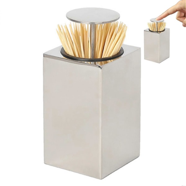 Tandpetarhållare Dispenser, Tandpetarbehållare Dispenser, Tryck Tandpetarhållare, Tryck Dispenser Tandpetaraskar