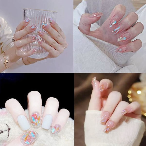 3D nagelkonst Aurora Rhinestone Multi-form Mixade nagelkristallhantverk Blanka nagelkonstdekoration Diy nagelkonstdesign Set4