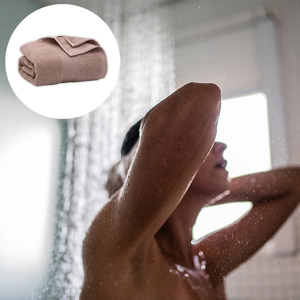 100% Bomuld Badehåndklæde Sæt Med 2| Oversized Badehåndklæder| Absorberende Badehåndklæder| 70*134cm Light curry