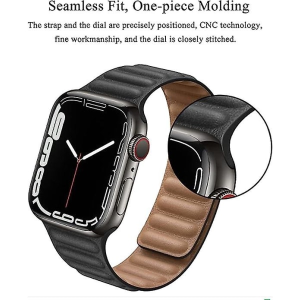 Kompatibel med Apple Watch8 läderrem 42/44/45/49 mm, watch med magnetlås, ersättning för Iwatch Se Series 8/7/6/5/4/3/2/1 Str