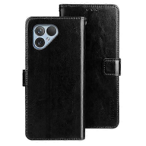 Til Fairphone 5 Etui Stativ Tegnebog Telefon Læder Cover Black