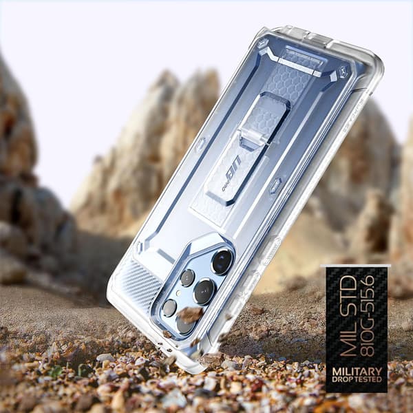 Galaxy S22 Ultra Deksel Stativ Supcase Unicorn Beetle Pro Transparent Transparent