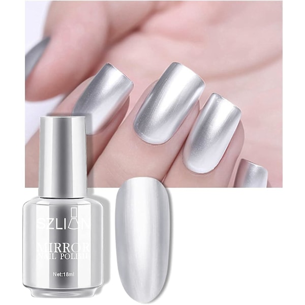 18 ml spegelnagellack, ljust färgglatt nagellack för nagelkonst, långvarigt spegeleffekt nagellim