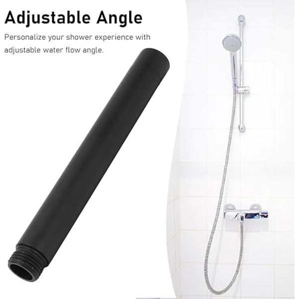 Forlængerarm til brusehoved 6 tommer/10\" forlængelse af bruseslanger i rustfrit stål mat sort brusehoved adapter til badeværelse (6 tommer)