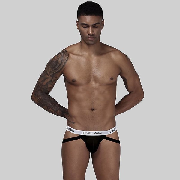 X-serien Jockstrap | Underkläder för män | Herr Jockstrap Modal String Skinny Låghöjd Bikini T Sexiga trosor black L